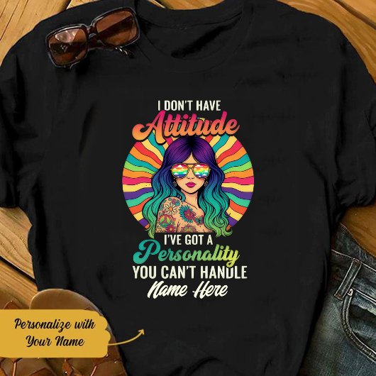 Personalized Hippie Girl You Can't Handle T Shirt
