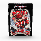 Personalized Hockey MVP My Valentine Player Fotoblock (Vorderseite)