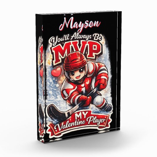 Personalized Hockey MVP My Valentine Player Fotoblock (Links)