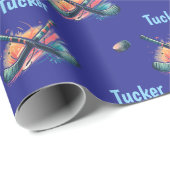 Personalized Hockey Name Wrapping Paper Roll Geschenkpapier (Rolleneckpunkt)