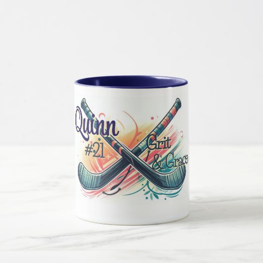 Personalized Hockey Player Mug Tasse (Zentrum)