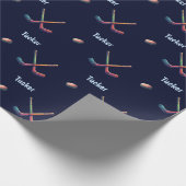Personalized Hockey Wrapping Paper  Geschenkpapier (Ecke)