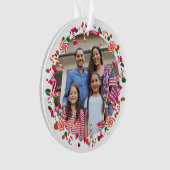 Personalized Holiday Candy Border Photo Ornament (Vorderseite)