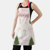 Personalized Holiday Gingerbread & Pink Bow Schürze (InSitu)