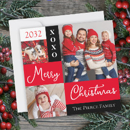 Personalized Holiday Photo Collage Karte