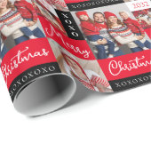 Personalized Holiday Photo Collage Wrapping Paper Geschenkpapier (Rolleneckpunkt)