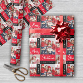 Personalized Holiday Photo Collage Wrapping Paper Geschenkpapier