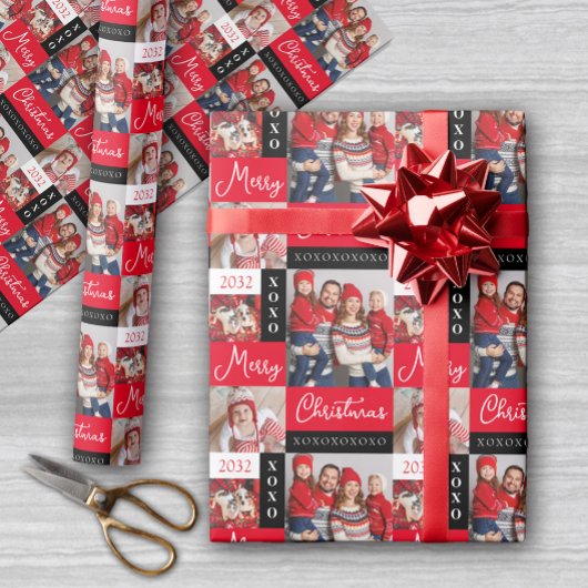 Personalized Holiday Photo Collage Wrapping Paper Geschenkpapier