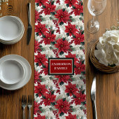 Personalized Holiday Runner Red Green Chic Touch Mittelgroßer Tischläufer