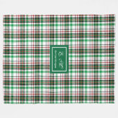 Personalized Holiday Throw Blanket Plaid Keepsake Fleecedecke (Vorderseite (Horizontal))