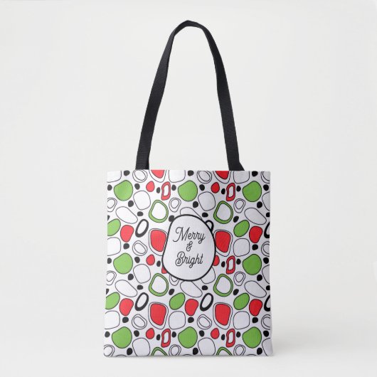Personalized Holiday Tote Bag – Message & Name Tasche (Vorderseite)