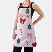 Personalized Holiday Tree & Candy Cane Pattern Schürze (InSitu)