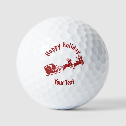 Personalized Holidays Santa Sleigh Ride Scene Golfball (Vorderseite)