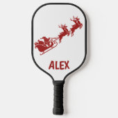 Personalized Holidays Santa Sleigh Ride Scene Pickleball Schläger (Rückseite)