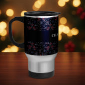 Personalized Holly Berry and Snowflakes Christmas  Reisebecher