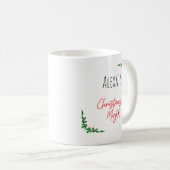 Personalized Holly Berry Candy Cane Name Christmas Kaffeetasse (VorderseiteRechts)