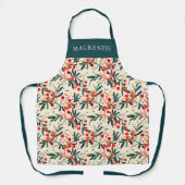 Personalized Holly Berry Pattern Schürze (Vorderseite)