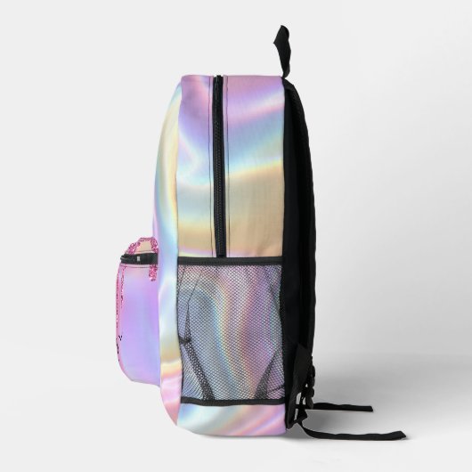 Personalized holographic pink drips girly bedruckter rucksack (Rechts)