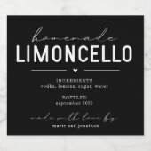 Personalized Homemade Limoncello Bottle Label Alkoholflaschenetikett (Einzelnes Label)