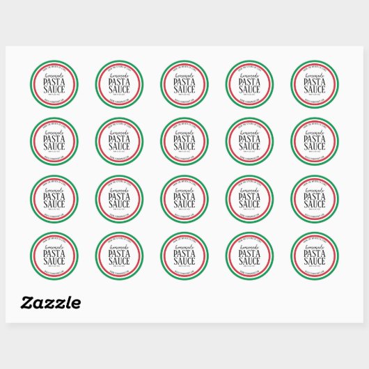 Personalized Homemade Pasta Sauce Label Sticker (Blatt)