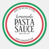 Personalized Homemade Pasta Sauce Label Sticker (Vorderseite)