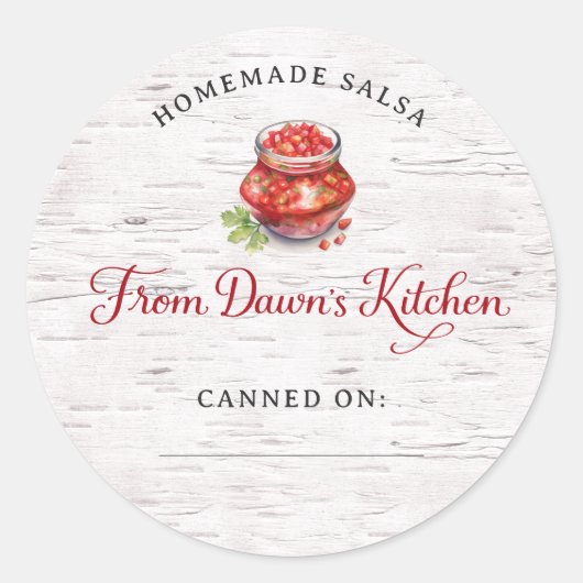 Personalized Homemade Salsa Canning Stickers (Vorderseite)