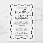 Personalized Homemade Vanilla Extract Doodle Label Weinetikett (Einzelnes Label)