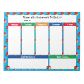 Personalized HOMEWORK TO DO LIST BOOKS Notizblock (Vorderseite)