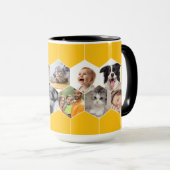 Personalized Honeycomb Family & Pet Photo Mug Tasse (VorderseiteRechts)