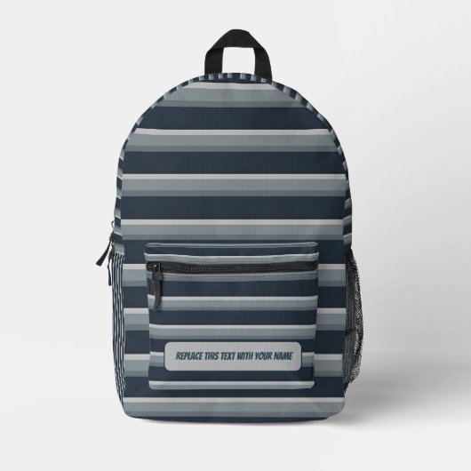 Personalized Horizontal Stripe Backpack Bedruckter Rucksack (Vorderseite)