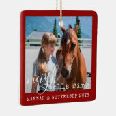 Personalized Horse Foto von Cute Neigh Bells Ring  Keramikornament (Rechts)