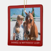 Personalized Horse Foto von Cute Neigh Bells Ring  Keramikornament (Links)