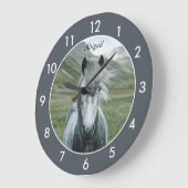 Personalized Horse Large Clock Große Wanduhr (Winkel)