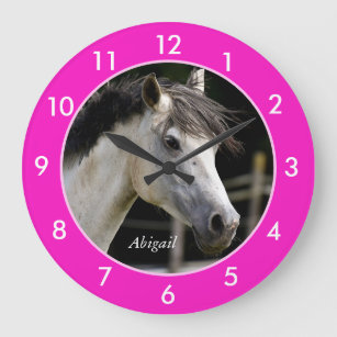 Personalized Horse Large Clock Große Wanduhr