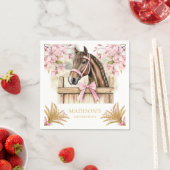 Personalized Horse Napkin – Blush Pink Country Serviette (Beispiel)