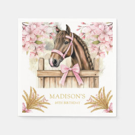 Personalized Horse Napkin – Blush Pink Country Serviette