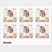 Personalized Horse Sticker – Blush Pink (Blatt)