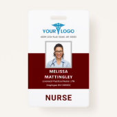 Personalized Hospital Employee Logo and Photo ID Ausweis (Vorderseite)