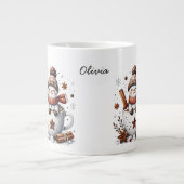 Personalized Hot Cocoa Snowman Custom Name Mug Jumbo-Tasse (Vorderseite)