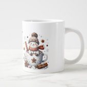 Personalized Hot Cocoa Snowman Custom Name Mug Jumbo-Tasse (Rechts)