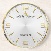 Personalized Hotel Name Luxury Gold Silver Getränkeuntersetzer (Vorne)