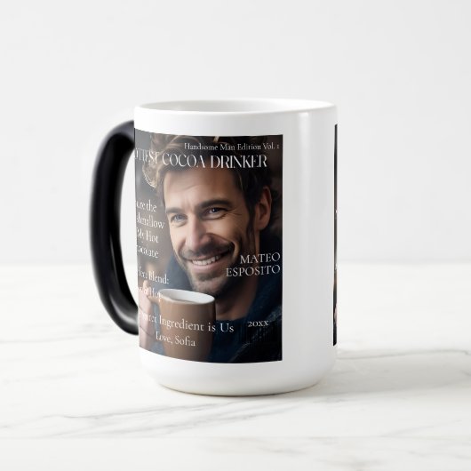 Personalized Hottest Cocoa Drinker Flirty Verwandlungstasse (Vorderseite Links)