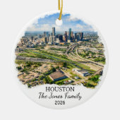 Personalized Houston Ornament, Custom Texas Keramik Ornament (Vorne)