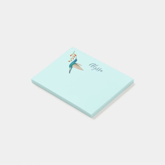 Personalized Hummingbird Notes Post-it Klebezettel (angewinkelt)