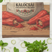 Personalized Hungarian Kalocsai Paprika Apron Geschirrtuch (Gefaltet)