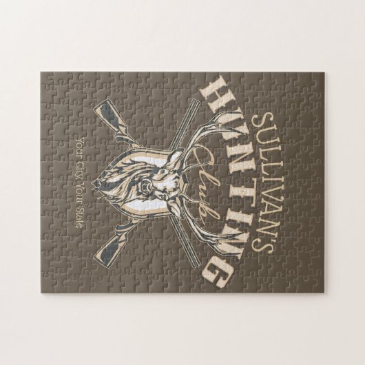 Personalized Hunter NAME Deer Rifle Hunting Club Puzzle (Horizontal)