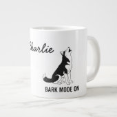 Personalized Husky Bark Mode Mug Wrap – Funny Dog Jumbo-Tasse (Vorderseite Rechts)