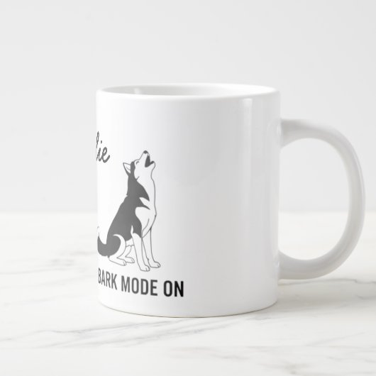 Personalized Husky Bark Mode Mug Wrap – Funny Dog  Jumbo-Tasse (Rechts)