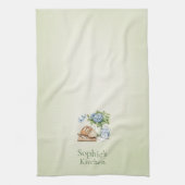 Personalized Hydrangea Kitchen Towel, Custom Name  Geschirrtuch (Vertikal)