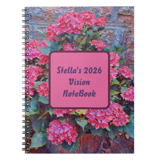 Personalized hydrangea paint Vision notebook 2026 Notizblock (Vorderseite)